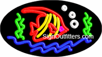 Fish Graphic Neon Sign - Flashing Design