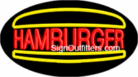 Hamburger Neon Sign - Flashing Design