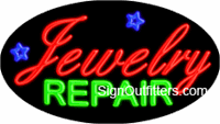Jewelry Repair with Star Graphics Neon Sign - Flashing Design
