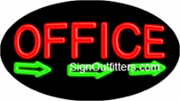 Office with Arrows Neon Sign - Flashing Design