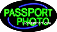 Passport Photo Neon Sign - Flashing Design