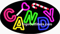 Candy with candy graphic Neon Sign - Flashing Design