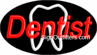 Dentist with Tooth Graphic Neon Sign - Flashing Design