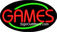 Games Neon Sign - Flashing Design