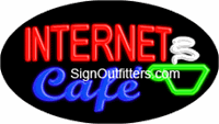 Internet Cafe Neon Sign - Flashing Design