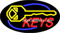Keys with Key Graphic Neon Sign - Flashing Design