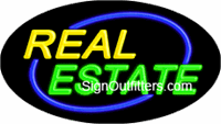 Real Estate Neon Sign - Flashing Design