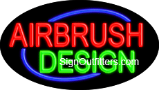 Airbrush Design Neon Sign - Flashing Design