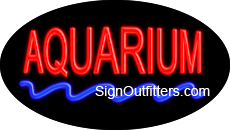 Aquarium Neon Sign with Water Graphic - Flashing Design