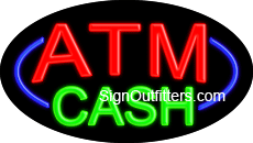 ATM CASH Neon Sign - Flashing Design