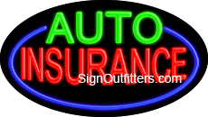 AUTO INSURANCE Neon Sign - Flashing Design