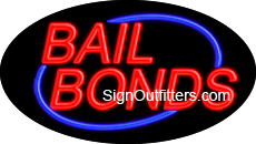 Bail Bonds Neon Sign - Flashing Design