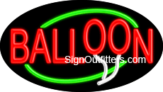 Balloon Neon Sign with Balloon Graphic - Flashing Design