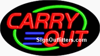 Carry Out Neon Sign - Flashing Design