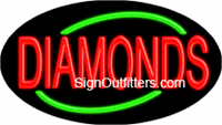 Diamonds Neon Sign - Flashing Design