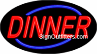 Dinner Neon Sign - Flashing Design