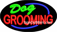 Dog Grooming Neon Sign - Flashing Design