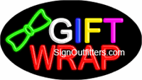 Gift Wrap Neon Sign - Flashing Design
