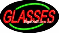 Glasses Neon Sign - Flashing Design