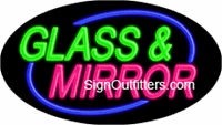 Glass & Mirror Neon Sign - Flashing Design