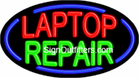 Laptop Repair Neon Sign - Flashing Design
