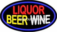 Liquor Beer Wine Neon Sign - Flashing Design