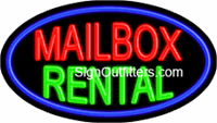 Mailbox Rental Neon Sign - Flashing Design