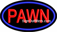 Pawn Neon Sign - Flashing Design