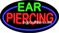 Ear Piercing Neon Sign - Flashing Design
