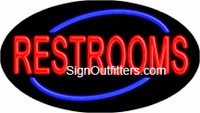 Restrooms Neon Sign - Flashing Design