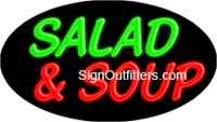 Salad & Soup Neon Sign - Flashing Design