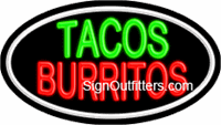 Tacos Burritos Neon Sign - Flashing Design