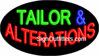 Tailor & Alterations Neon Sign - Flashing Design
