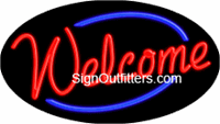 Welcome Neon Sign - Flashing Design