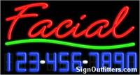 Facial Custom Neon Sign - With Phone Number