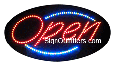 Open with Italic Font LED Sign - Flashing Design