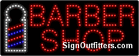 Barber Shop with Barber Pole Graphic LED Sign - Regular Design