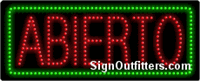 Abierto with Green Border LED Sign - Regular Design