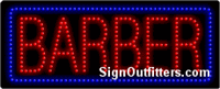 Barber with Blue Border LED Sign - Regular Design