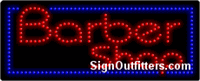 Barber Shop with Blue Border LED Sign - Regular Design