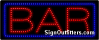 Bar with Blue Border LED Sign - Regular Design
