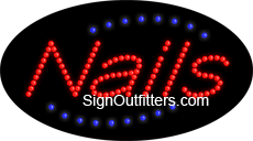 Nails LED Sign - Flashing Design