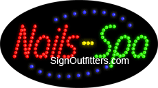 Nails-Spa LED Sign - Flashing Design