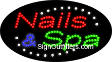 Nails & Spa LED Sign - Flashing Design