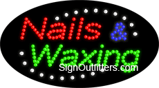 Nails & Waxing LED Sign - Flashing Design