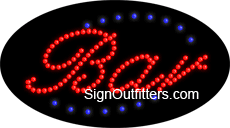 Bar with script font LED Sign - Flashing Design
