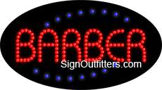 Barber LED Sign - Flashing Design