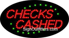 Checks Cashed LED Sign - Flashing Design