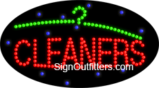 Cleaners with Hanger Graphic LED Sign - Flashing Design