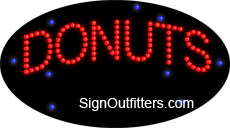 Donuts with Donuts Graphics LED Sign - Flashing Design